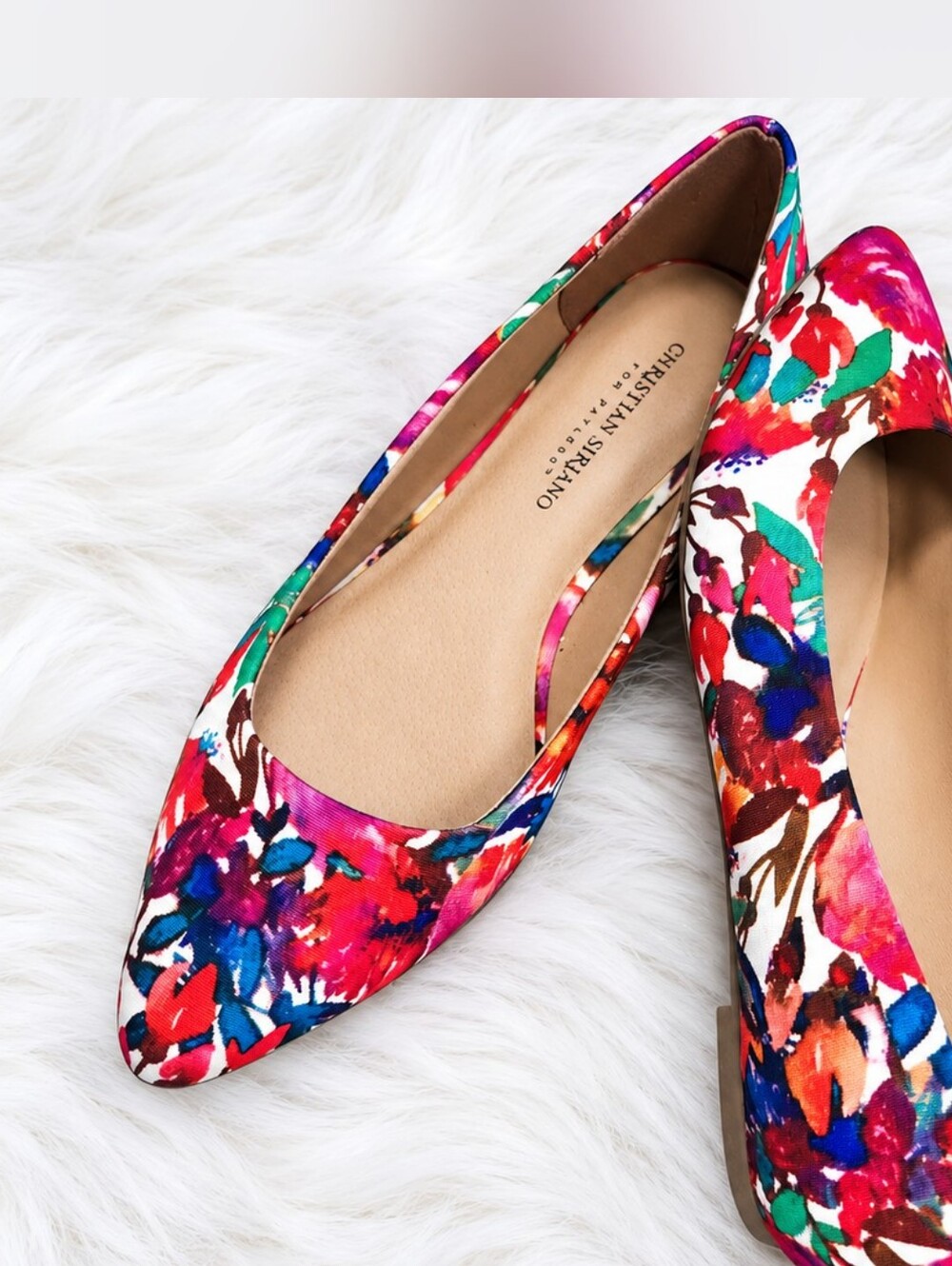 Christian Siriano Multicolor Floral Pointed-Toe Flats Size 8.5 - Picture 4 of 8